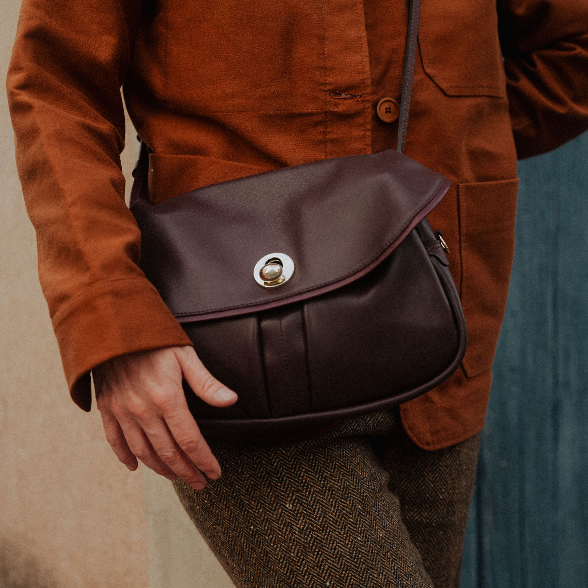 oft Musette S Janice - Peat - women's handbag Made in France